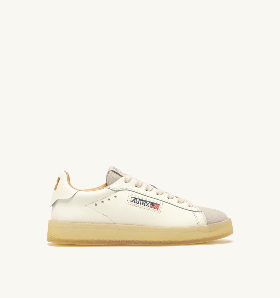 DALLAS LOW IN MARSHMALLOW AND CREAM LEATHER AND SUEDE