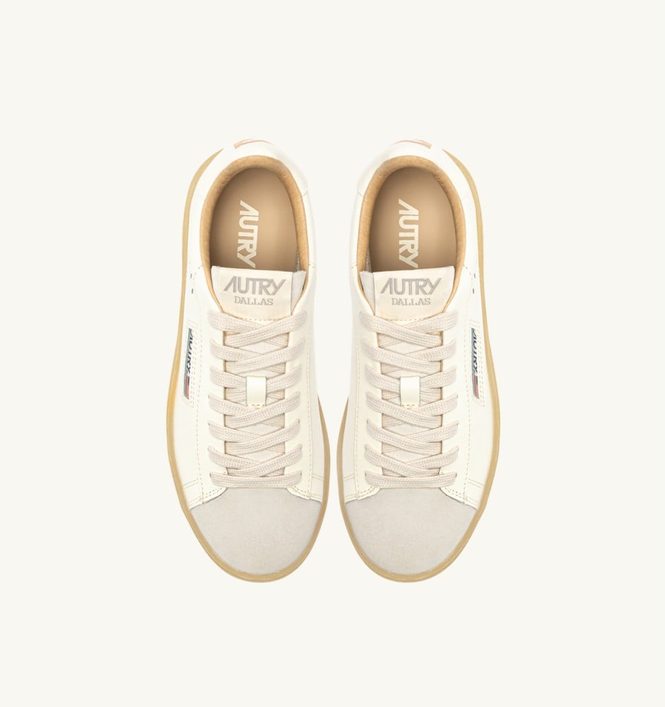 DALLAS LOW IN MARSHMALLOW AND CREAM LEATHER AND SUEDE
