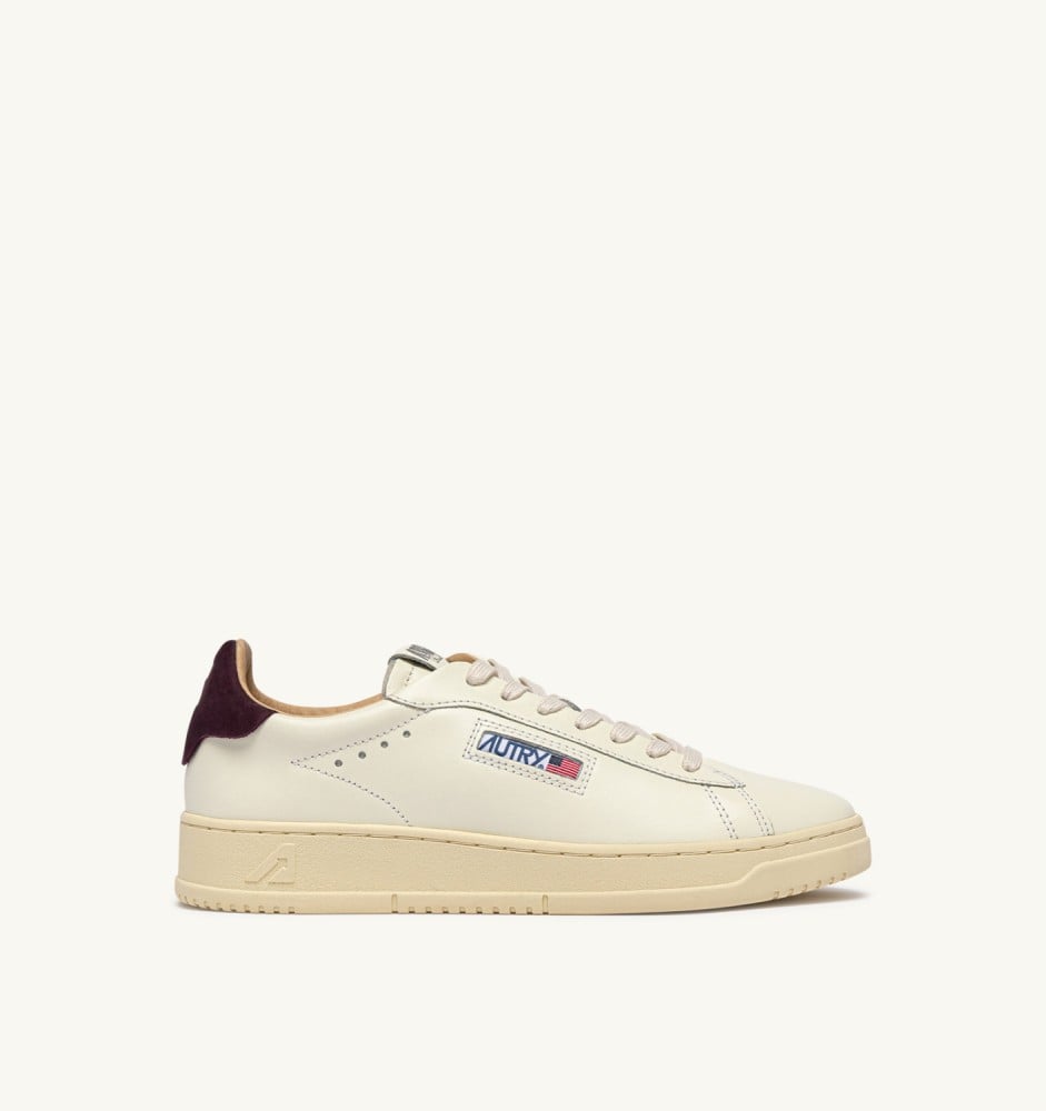 DALLAS LOW IN MARSHMALLOW AND FIG LEATHER