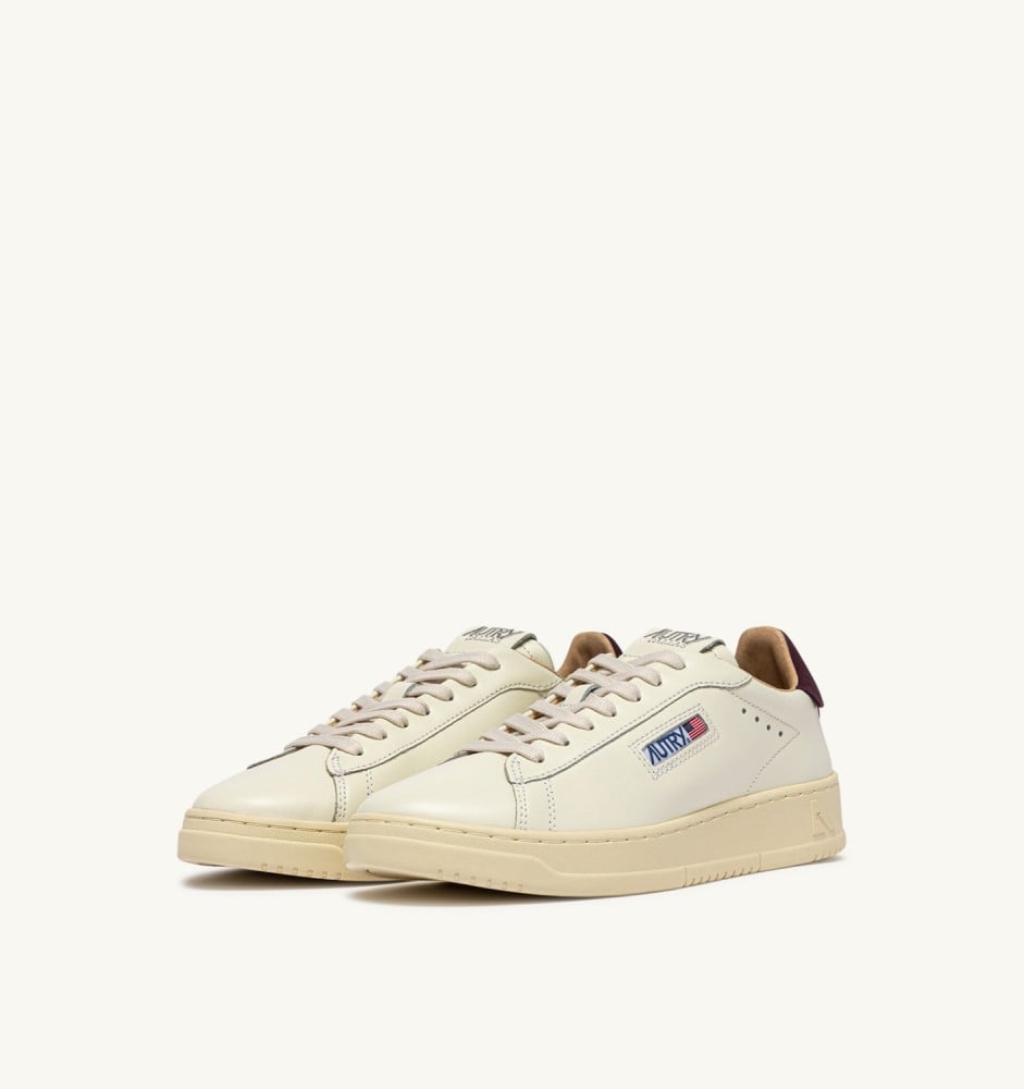 DALLAS LOW IN MARSHMALLOW AND FIG LEATHER
