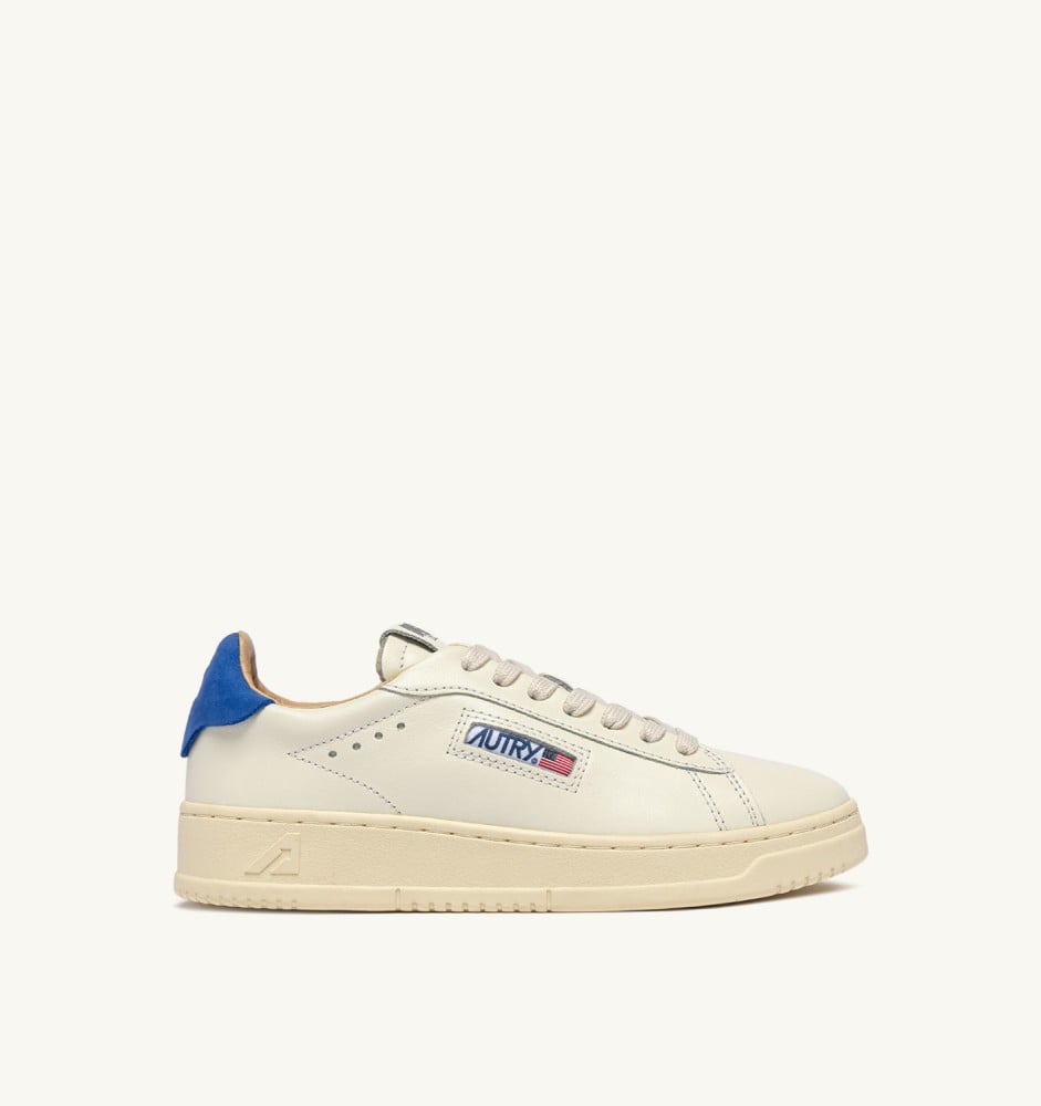 DALLAS LOW IN MARSHMALLOW AND LAPIS BLUE LEATHER