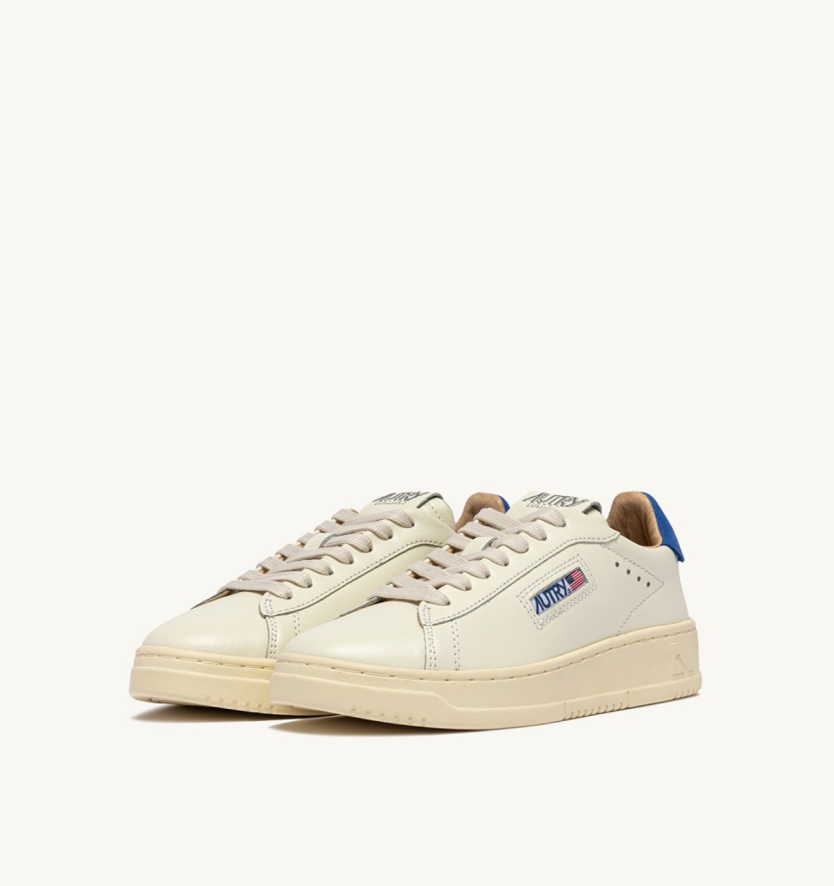 DALLAS LOW IN MARSHMALLOW AND LAPIS BLUE LEATHER