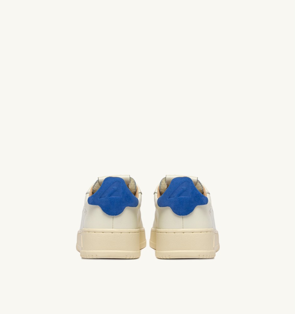DALLAS LOW IN MARSHMALLOW AND LAPIS BLUE LEATHER