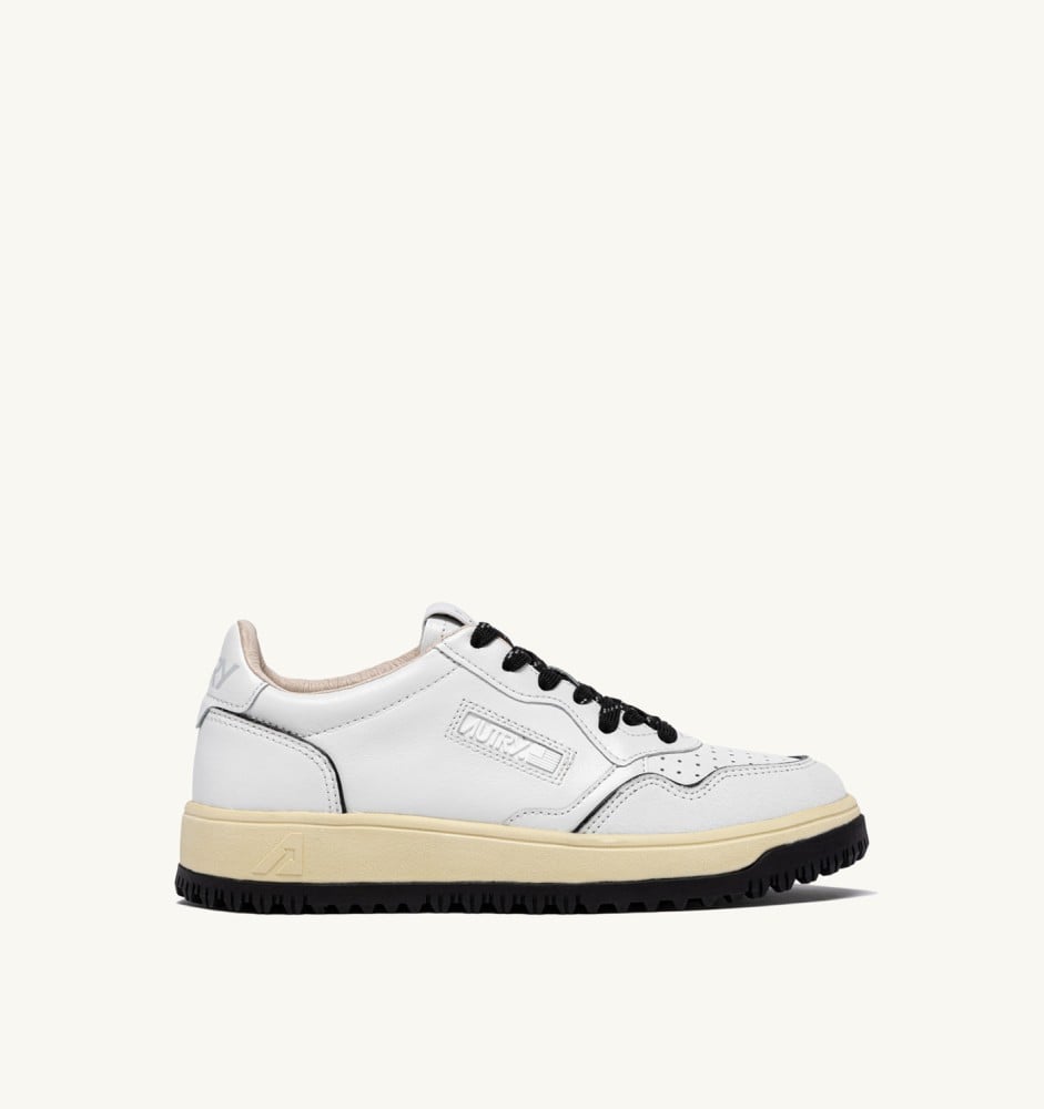 GOLF LOW IN WHITE AND BLACK LEATHER