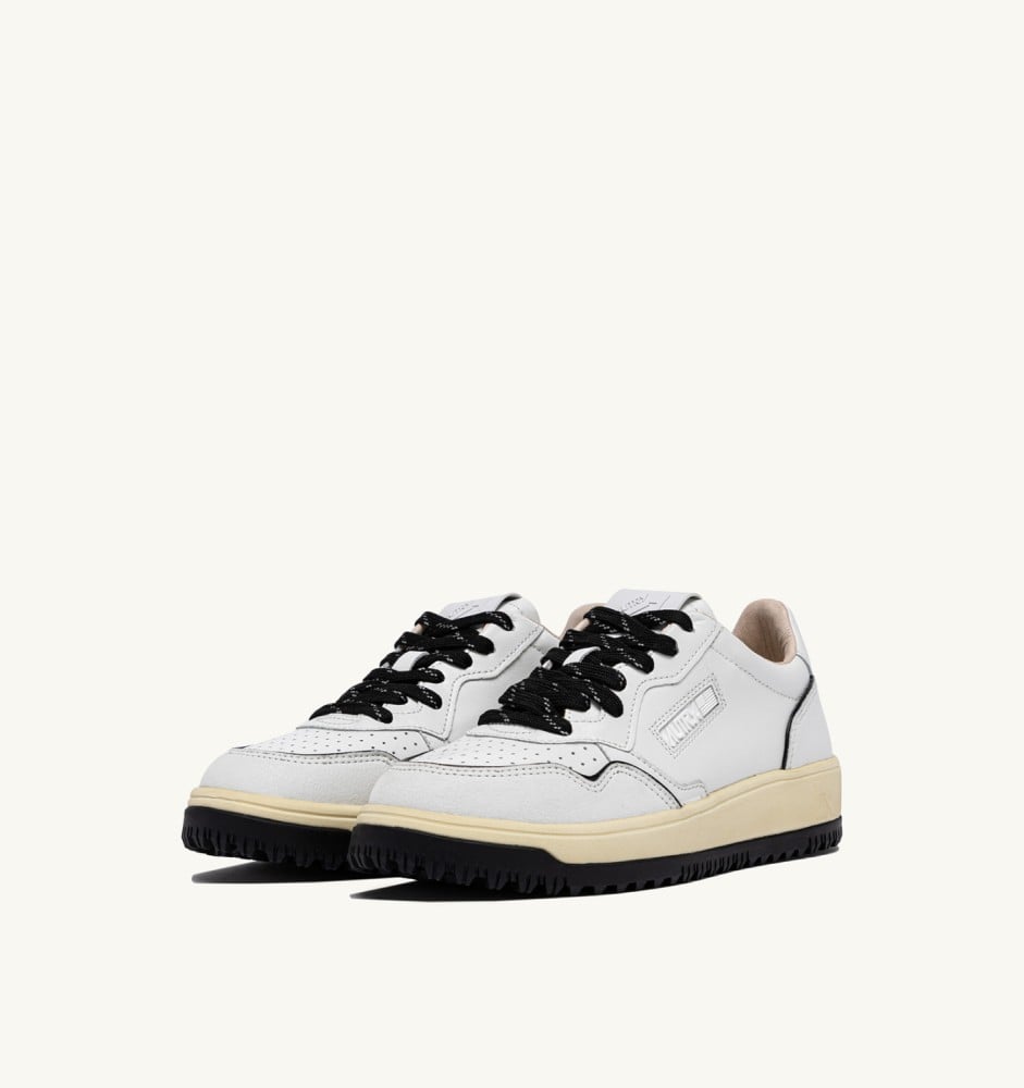 GOLF LOW IN WHITE AND BLACK LEATHER