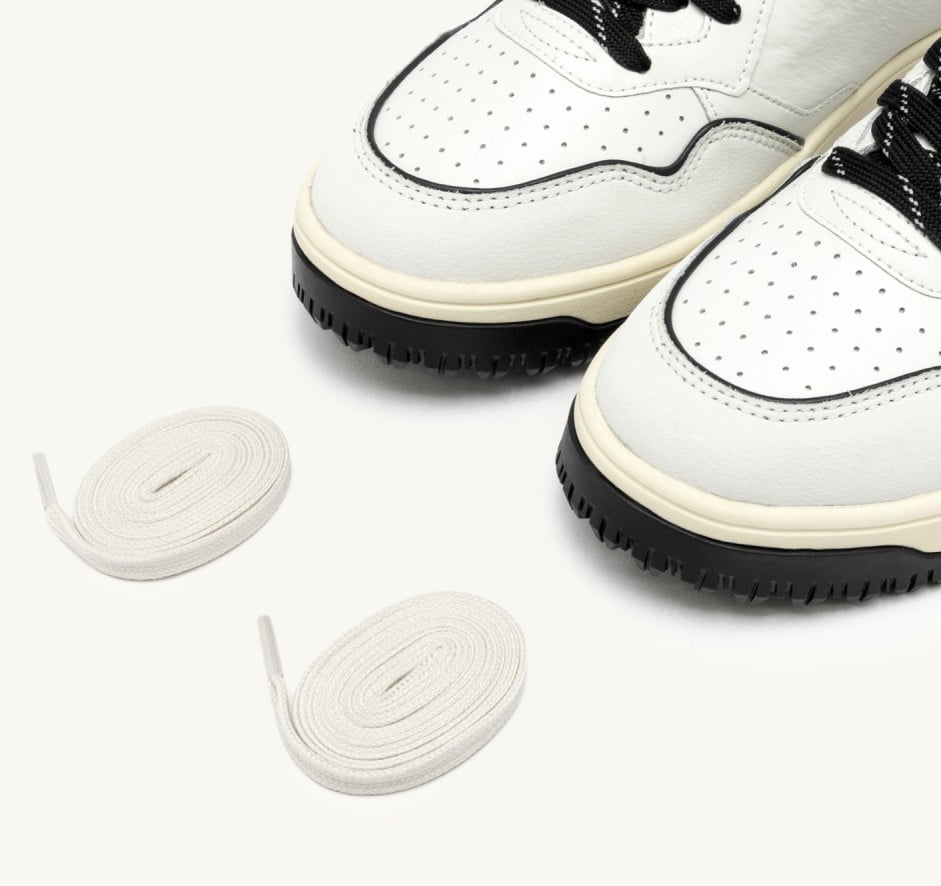 GOLF LOW IN WHITE AND BLACK LEATHER