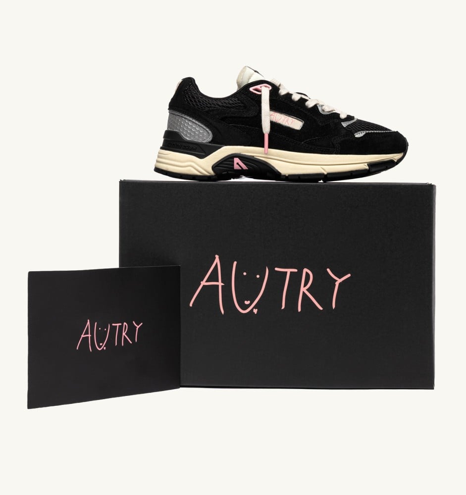 CHANGBIN X AUTRY HYPERWAY IN BLACK AND PINK MESH AND SUEDE