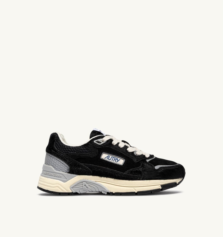 HYPERWAY IN BLACK PONY HAIR EFFECT AND SUEDE
