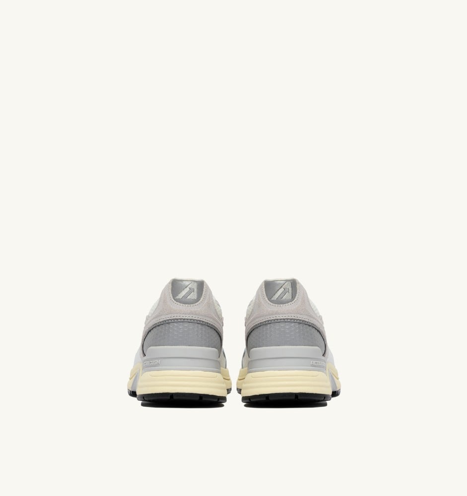 HYPERWAY IN WHITE AND GRAY MESH AND LEATHER
