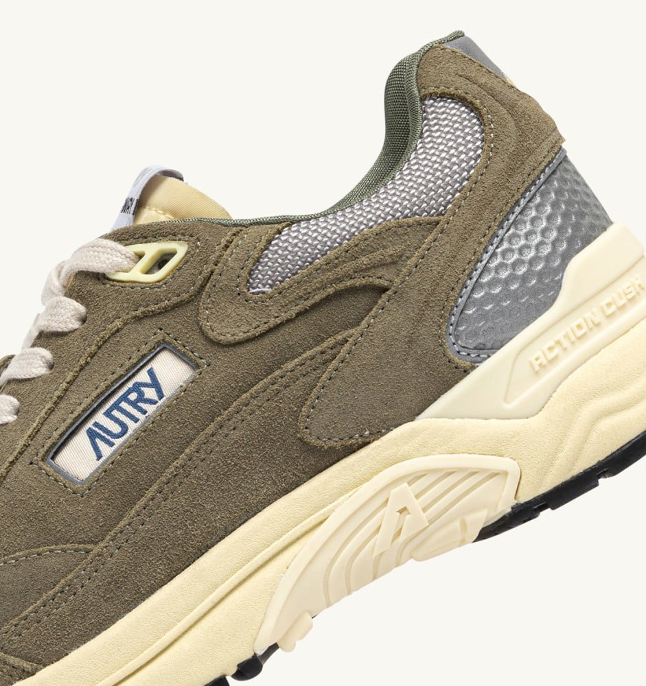 HYPERWAY IN THYME AND SILVER MESH AND SUEDE