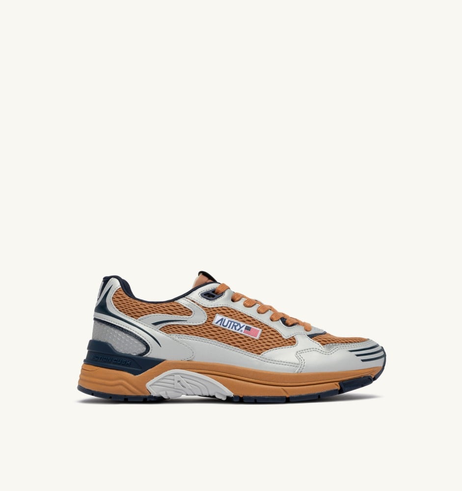 HYPERWAY IN SILVER BISCUIT AND SPACE SYNTHETIC LEATHER AND MESH