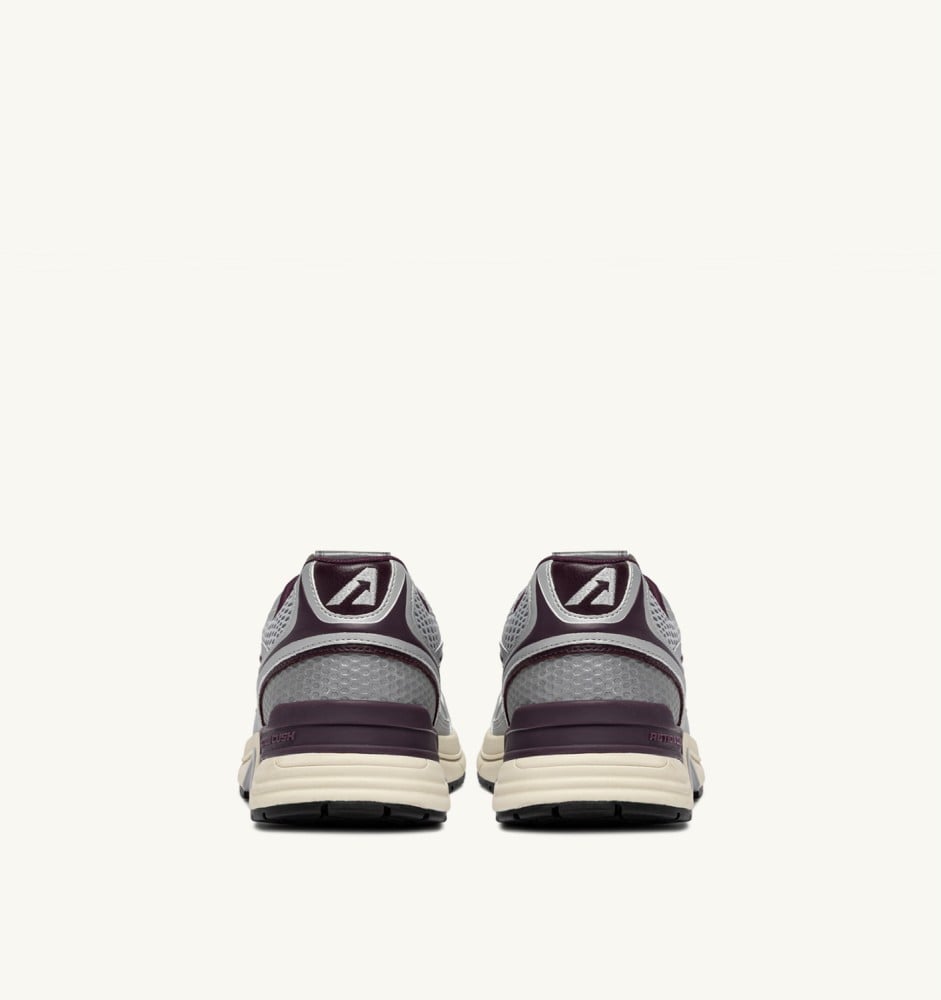 HYPERWAY IN SILVER, HARBOR MIST AND FIG SYNTHETIC LEATHER AND MESH