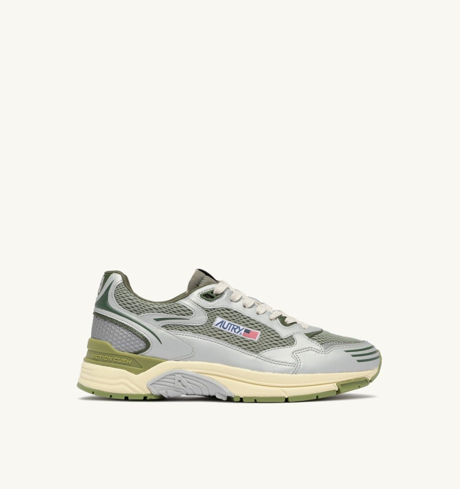 HYPERWAY IN SILVER SEA GRASS AND CYPRESS SYNTHETIC LEATHER AND MESH