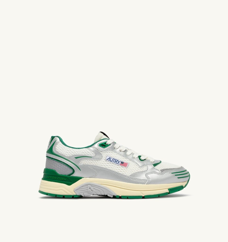 HYPERWAY IN WHITE SILVER AND AMAZON SYNTHETIC LEATHER AND MESH
