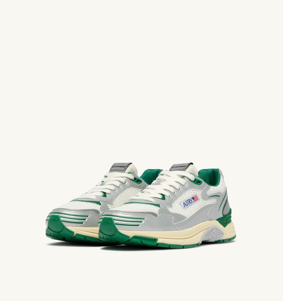 HYPERWAY IN WHITE SILVER AND AMAZON SYNTHETIC LEATHER AND MESH