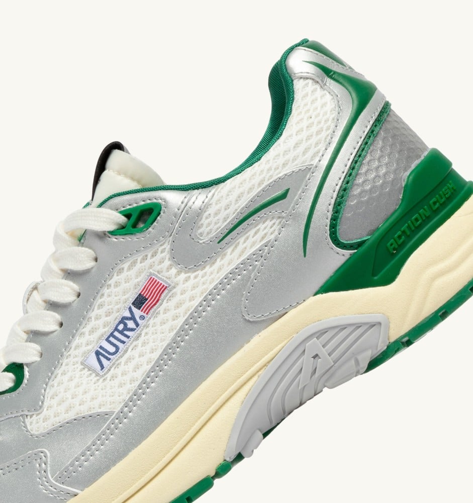 HYPERWAY IN WHITE SILVER AND AMAZON SYNTHETIC LEATHER AND MESH