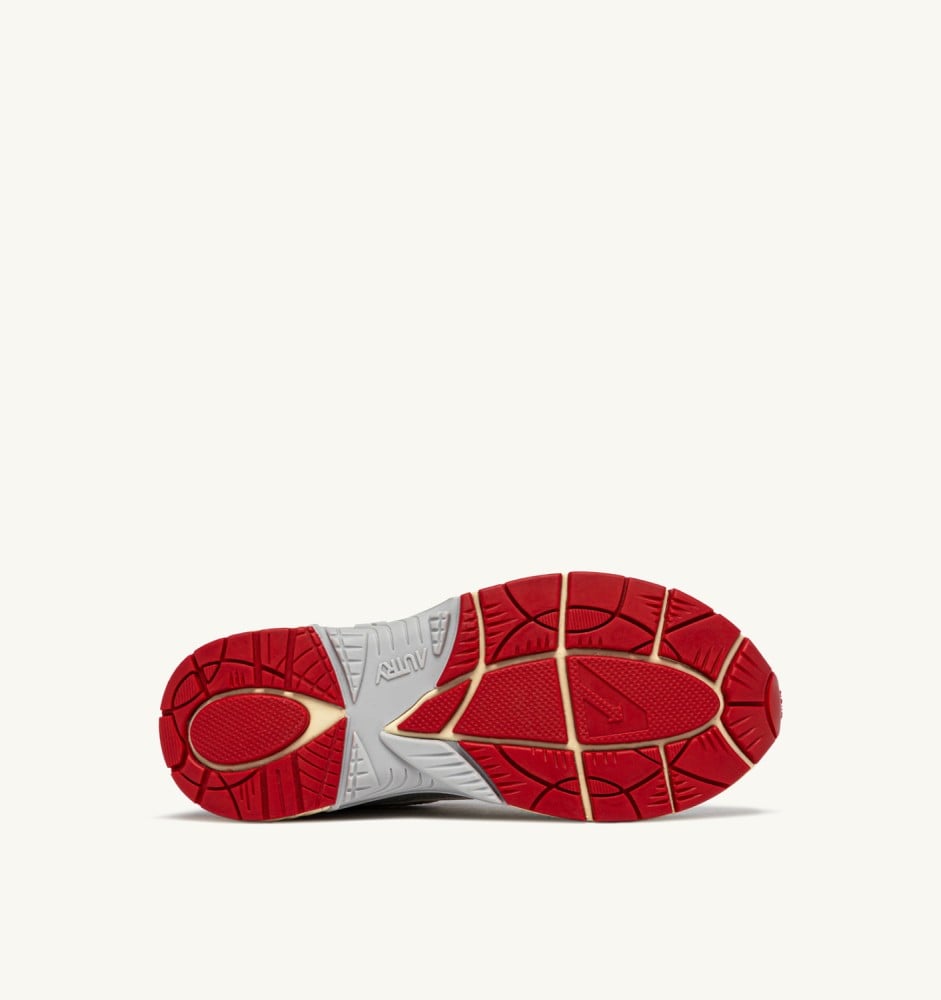 HYPERWAY IN WHITE SILVER AND RED SYNTHETIC LEATHER AND MESH