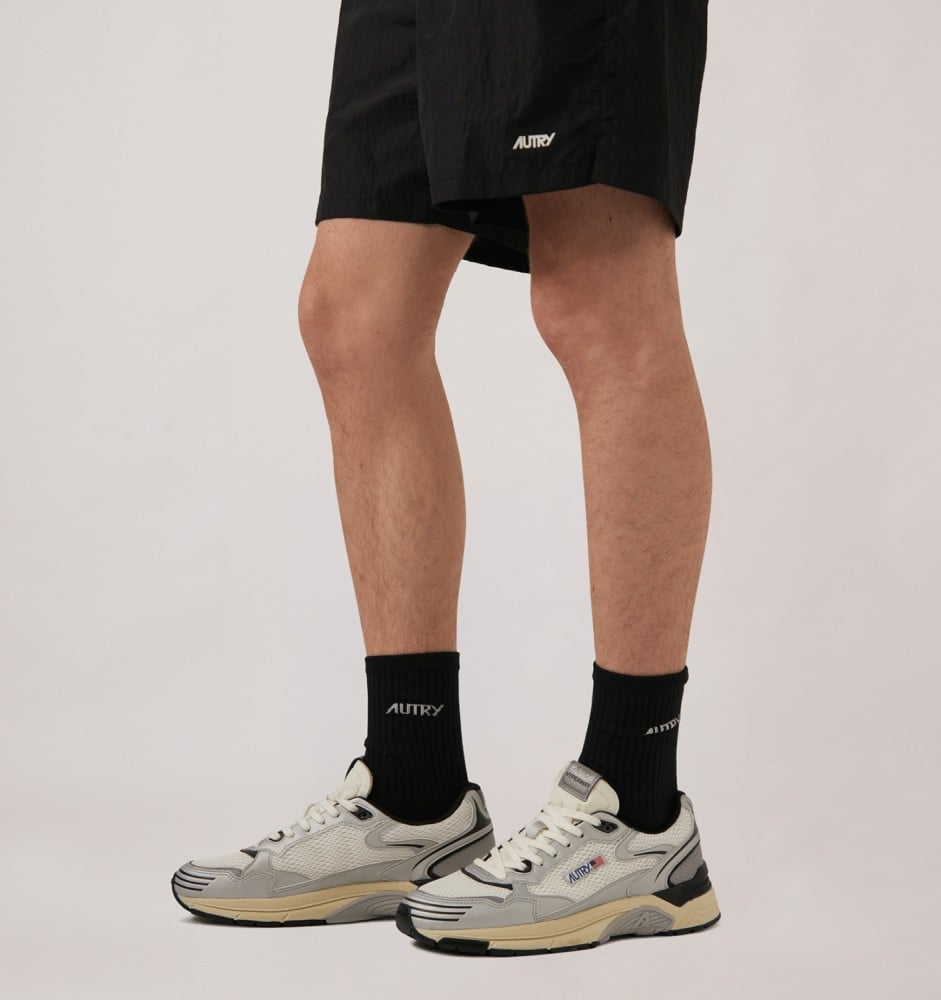 HYPERWAY IN WHITE SILVER AND SPACE SYNTHETIC LEATHER AND MESH