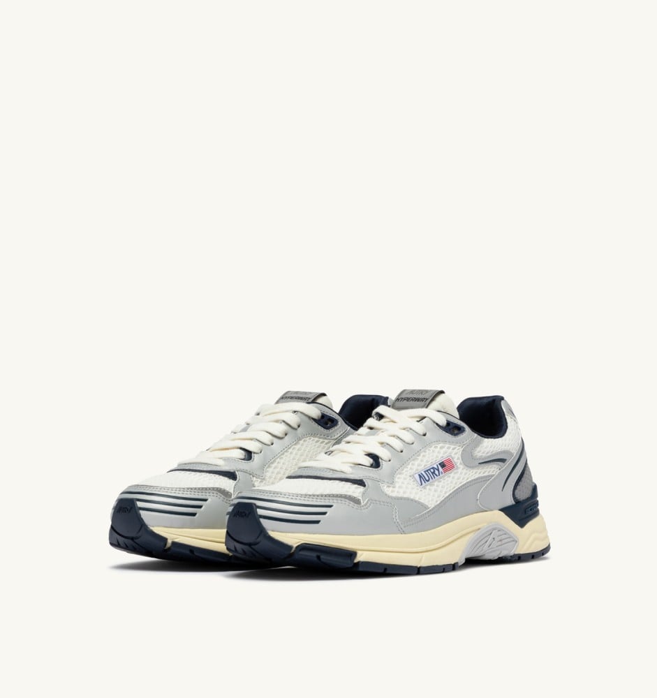 HYPERWAY IN WHITE SILVER AND SPACE SYNTHETIC LEATHER AND MESH