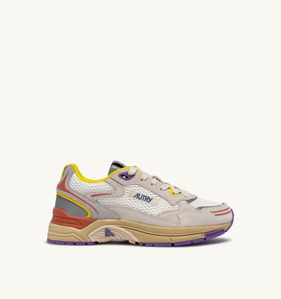 HYPERWAY IN ARABESQUE AND WHITE MESH AND SUEDE