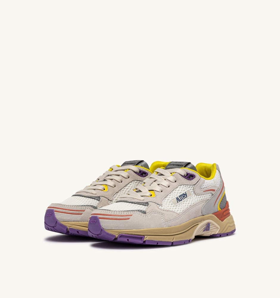 HYPERWAY IN ARABESQUE AND WHITE MESH AND SUEDE