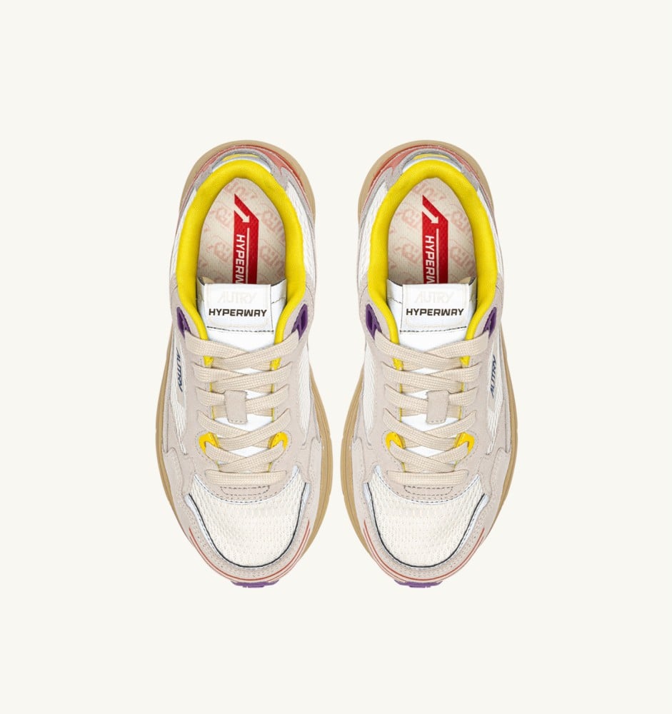HYPERWAY IN ARABESQUE AND WHITE MESH AND SUEDE