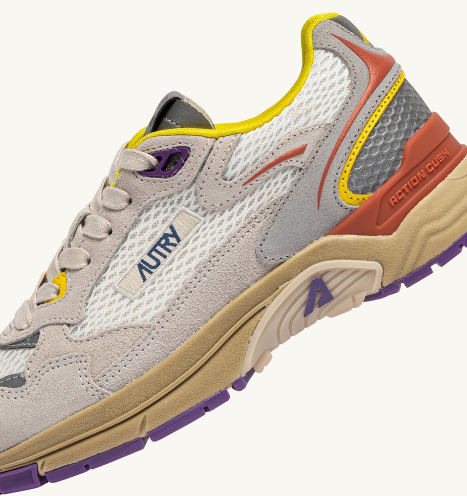 HYPERWAY IN ARABESQUE AND WHITE MESH AND SUEDE