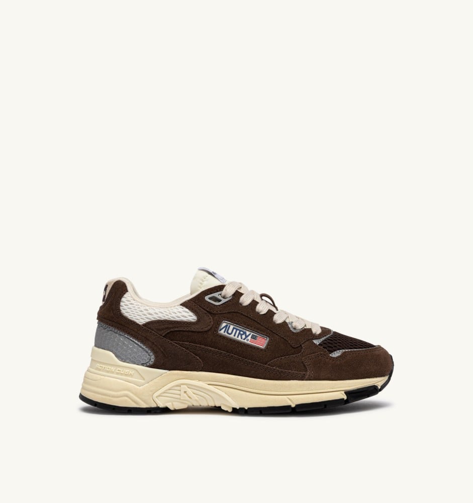 HYPERWAY IN MARSHMALLOW AND TERRACOTTA SUEDE AND MESH