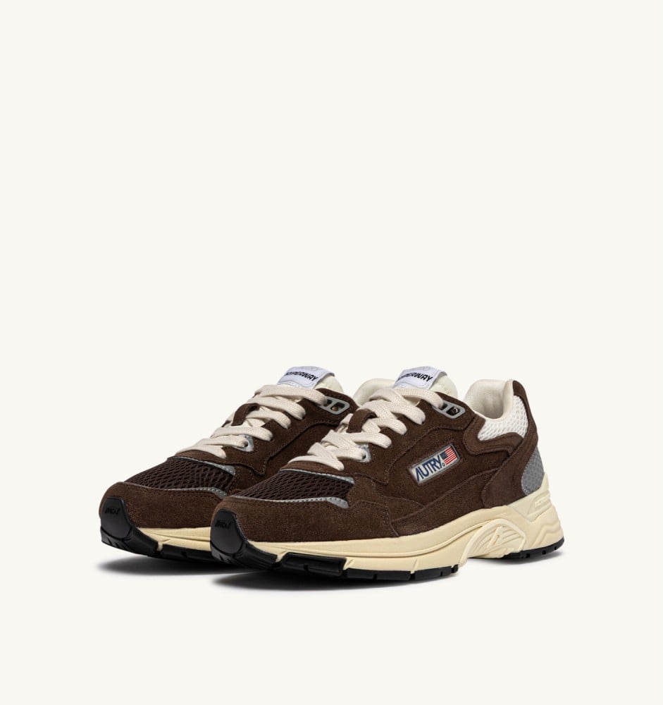 HYPERWAY IN MARSHMALLOW AND TERRACOTTA SUEDE AND MESH