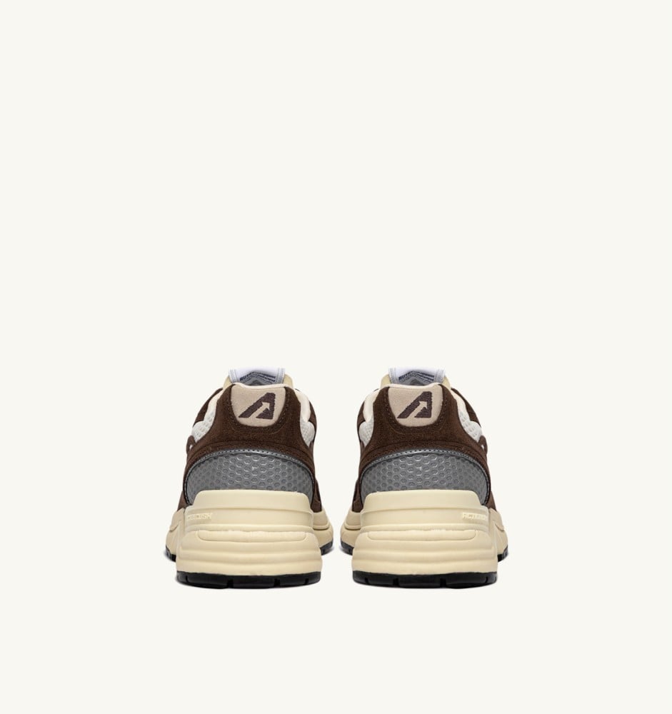 HYPERWAY IN MARSHMALLOW AND TERRACOTTA SUEDE AND MESH