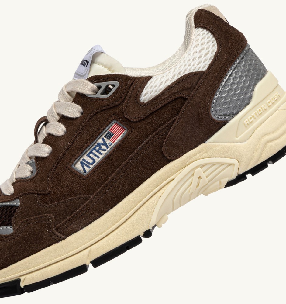 HYPERWAY IN MARSHMALLOW AND TERRACOTTA SUEDE AND MESH
