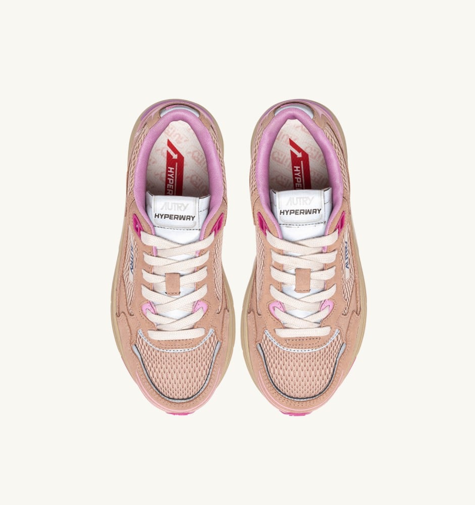 HYPERWAY IN PHARD PINK AND DOLPHIN SUEDE AND MESH