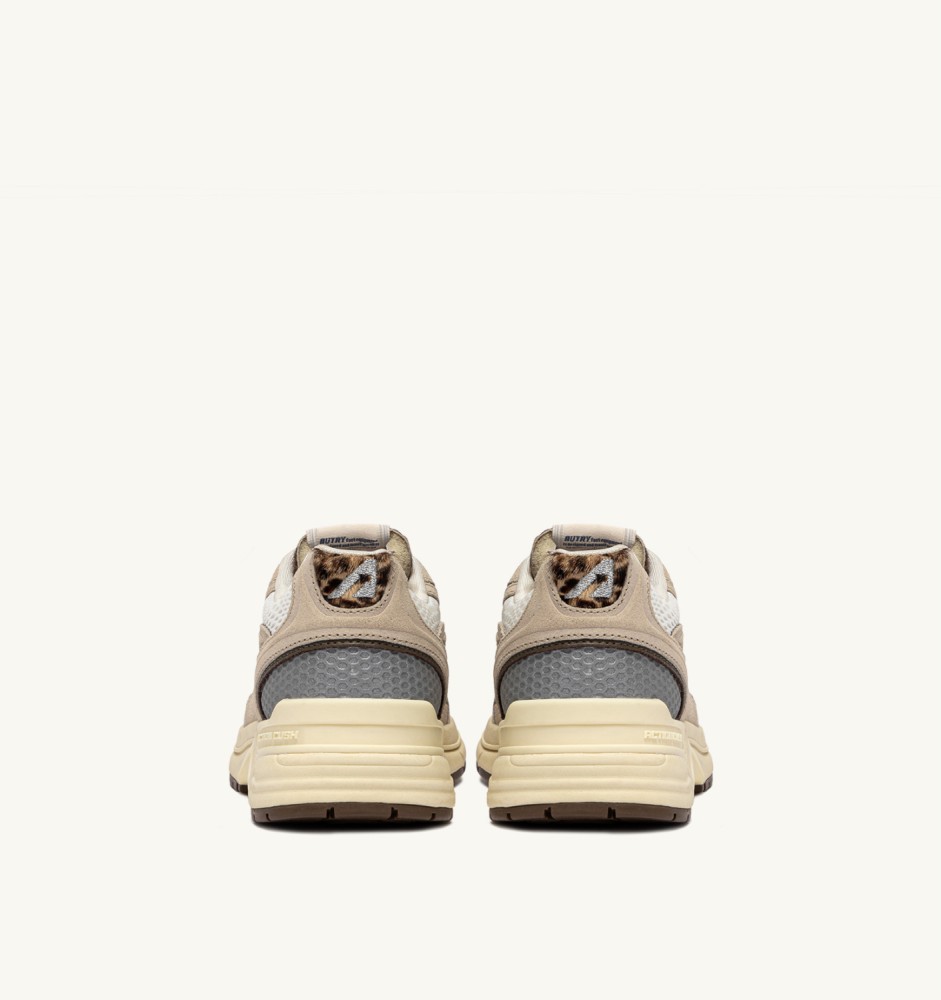 HYPERWAY IN SAND, MARSHMALLOW AND LEOPARD SUEDE AND MESH