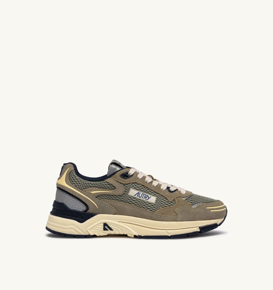 HYPERWAY IN SILVER SAGE AND SPA BLUE SUEDE AND MESH