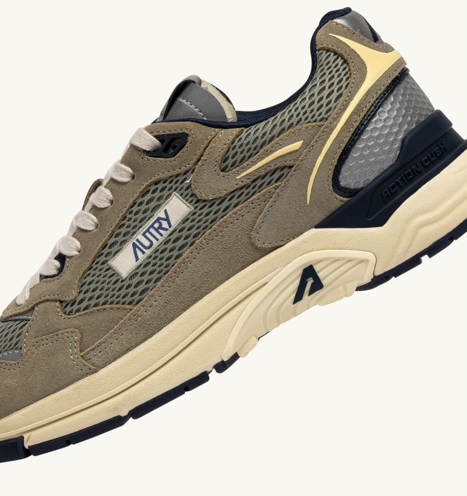 HYPERWAY IN SILVER SAGE AND SPA BLUE SUEDE AND MESH