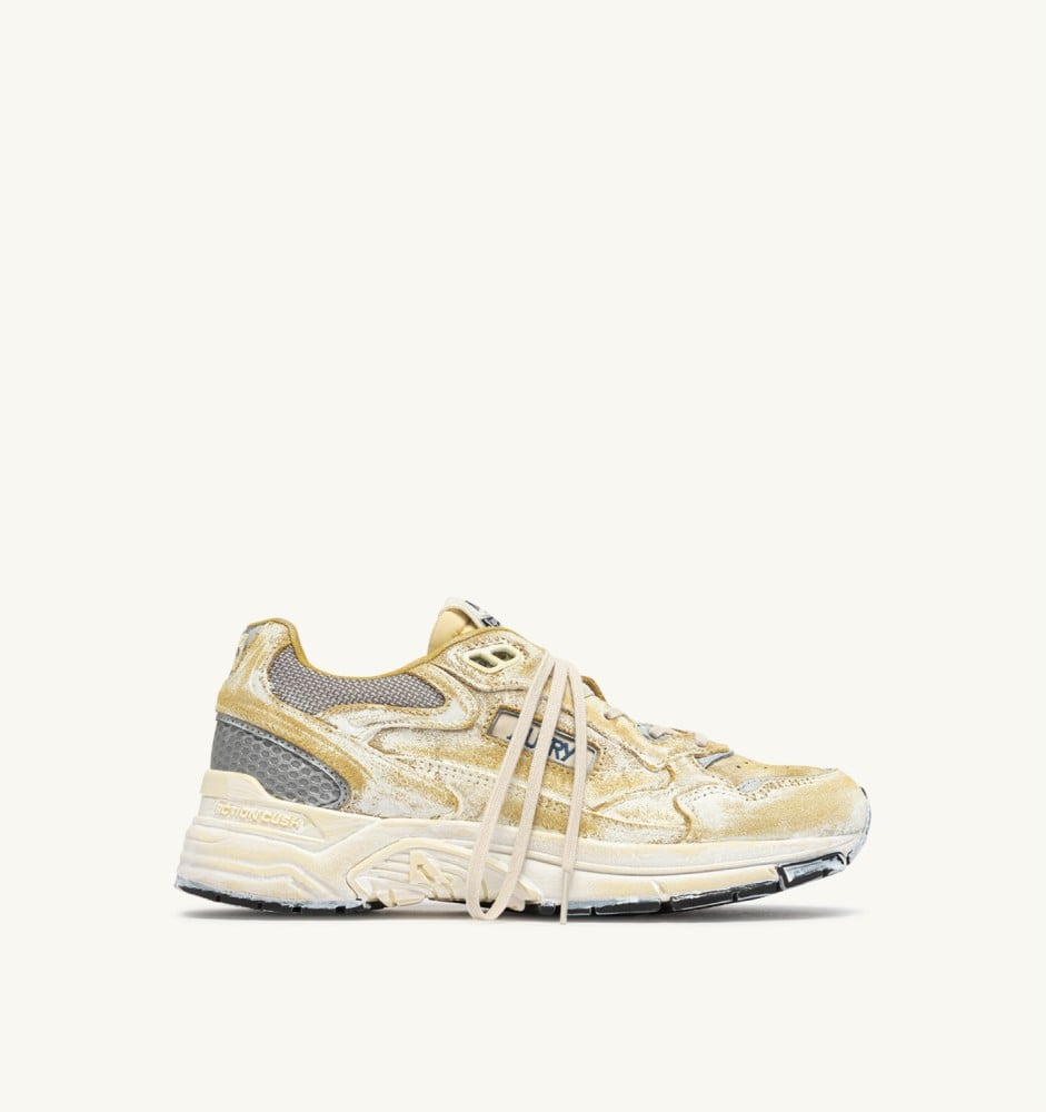 HYPERWAY SUPER VINTAGE IN YELLOW AND SILVER SUEDE