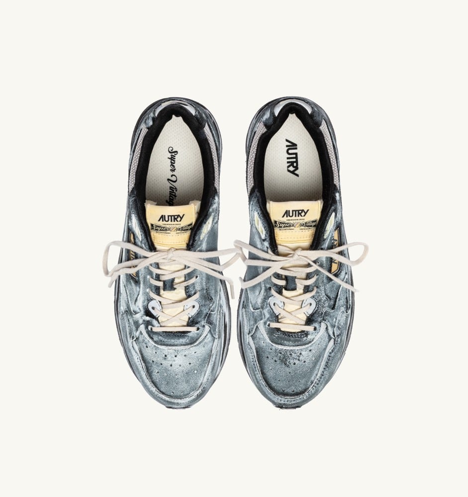 HYPERWAY SUPER VINTAGE IN BLACK AND SILVER SUEDE