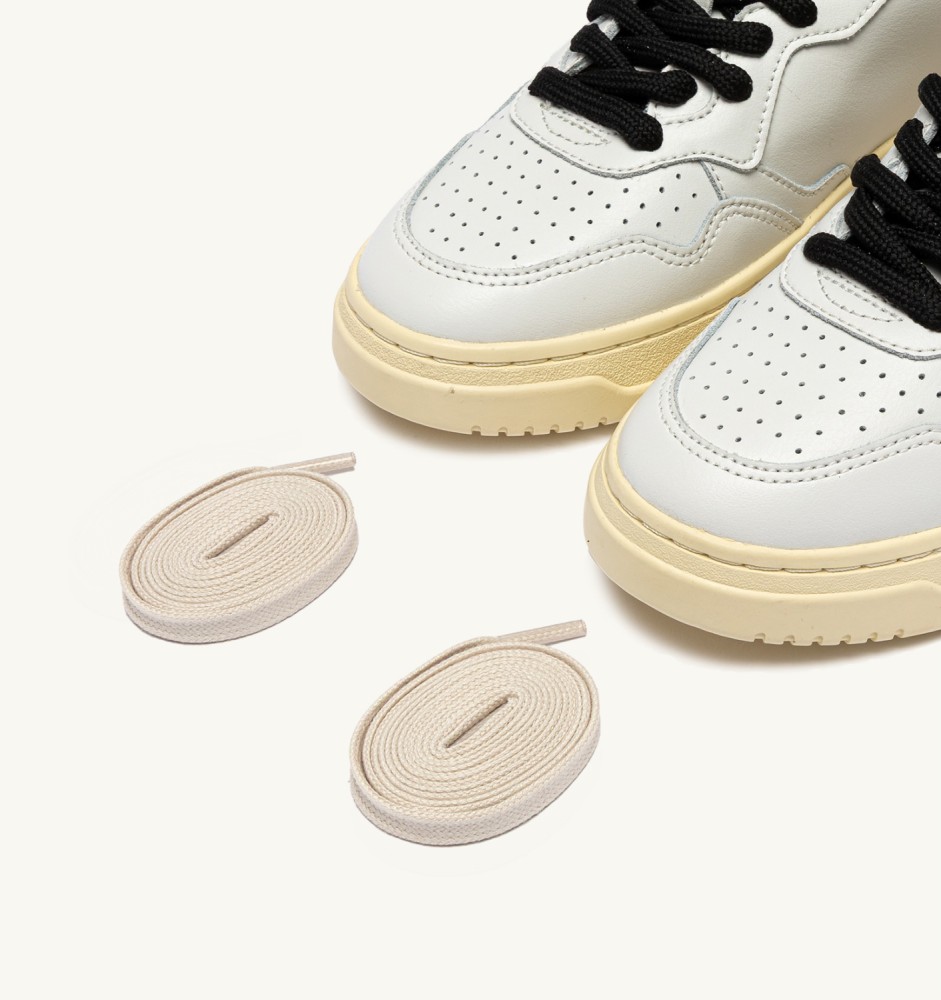 MEDALIST LOW IN WHITE AND LEOPARD LEATHER