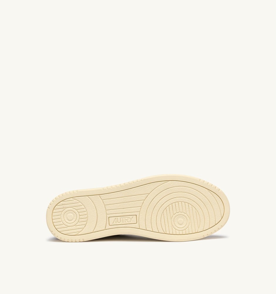 MEDALIST LOW IN WHITE LEATHER AND DENIM SUEDE