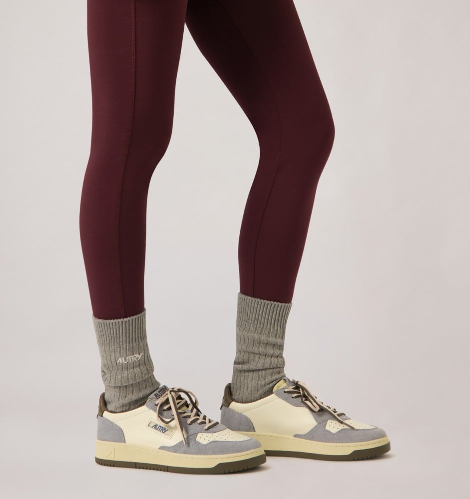 MEDALIST LOW IN CHOCOLATE CHIP AND SKY LEATHER AND SUEDE