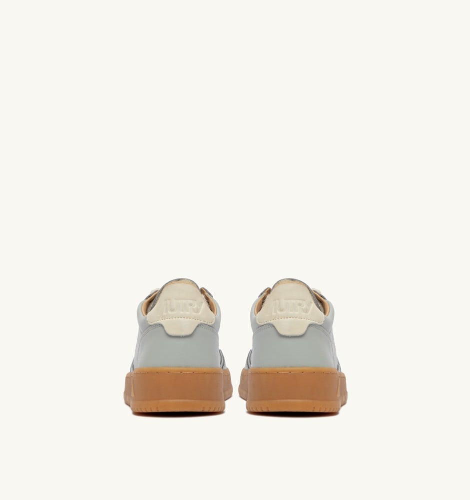 MEDALIST LOW IN MILITARY AND MARSHMALLOW LEATHER