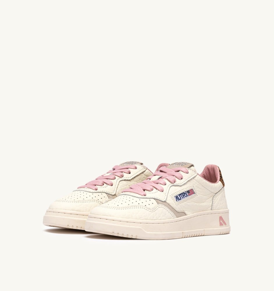 MEDALIST LOW IN SAND AND LEOPARD LEATHER