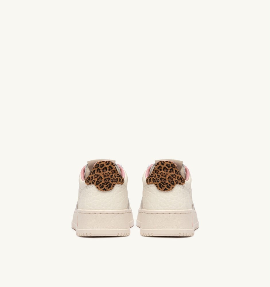 MEDALIST LOW IN SAND AND LEOPARD LEATHER