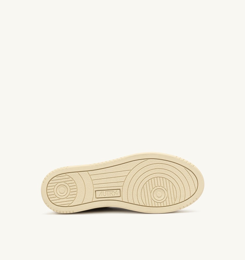 MEDALIST PLATFORM IN WHITE AND PLATINUM SUEDE AND LEATHER