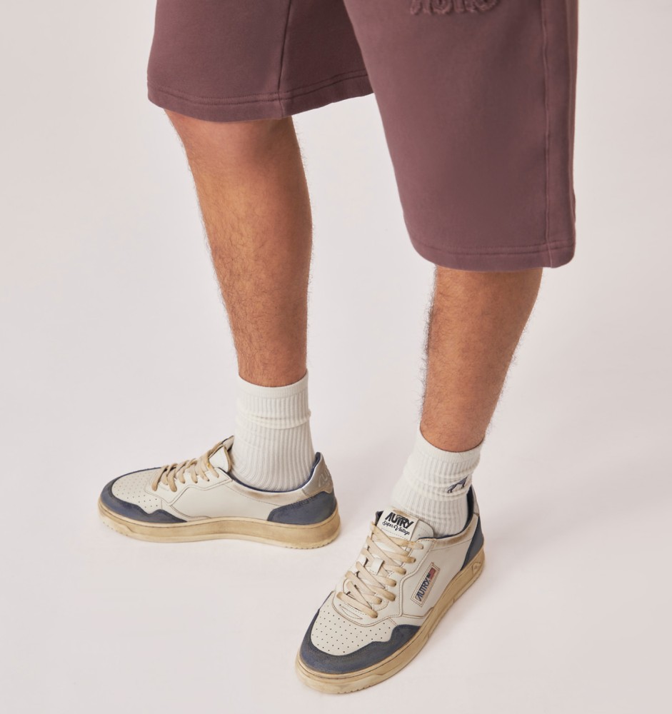 MEDALIST LOW SUPER VINTAGE IN SPACE BLUE AND SILVER LEATHER SUEDE