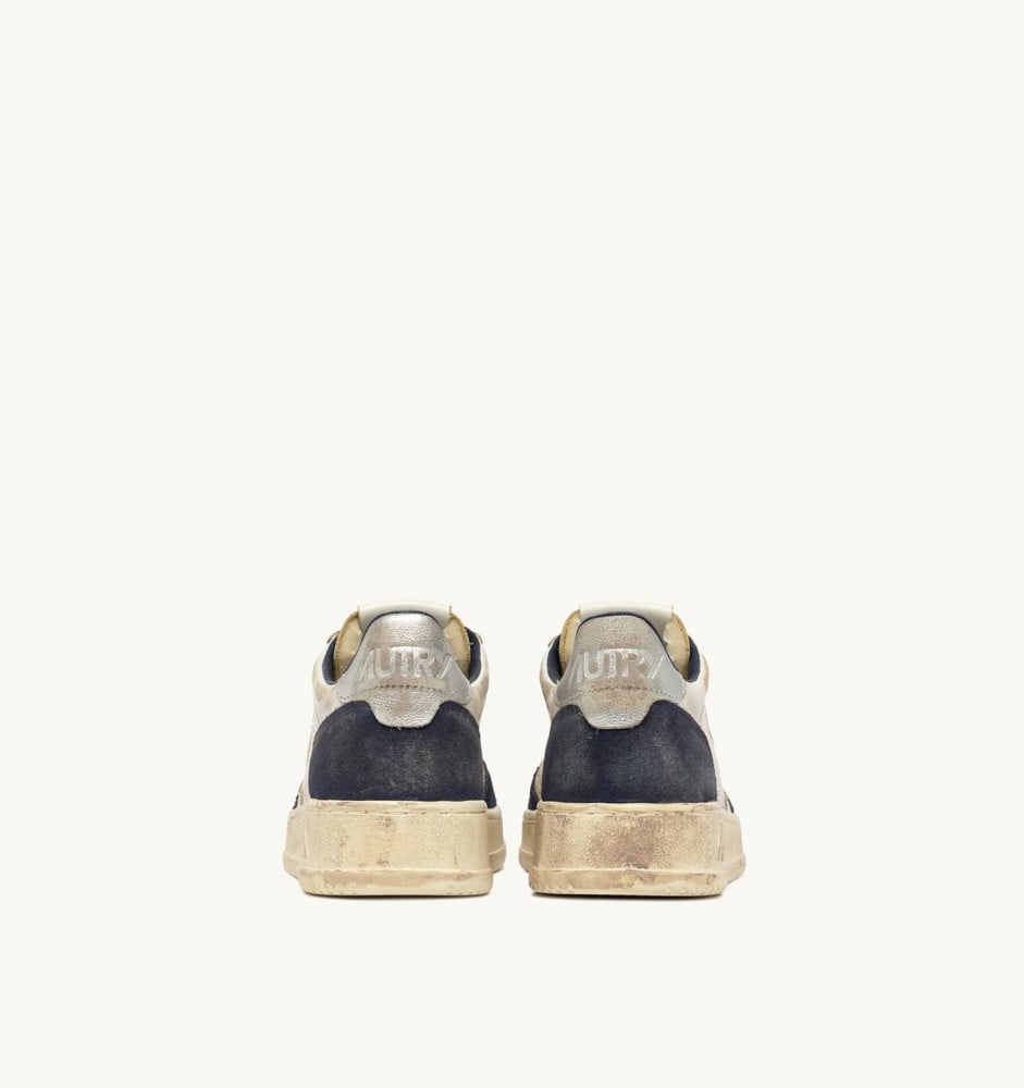 MEDALIST LOW SUPER VINTAGE IN SPACE BLUE AND SILVER LEATHER SUEDE