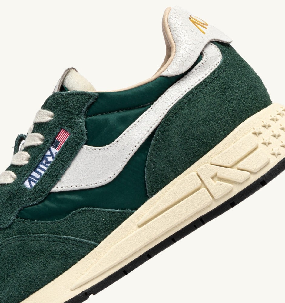 REELWIND LOW IN WHITE AND BOTANICAL GARDEN NYLON AND SUEDE