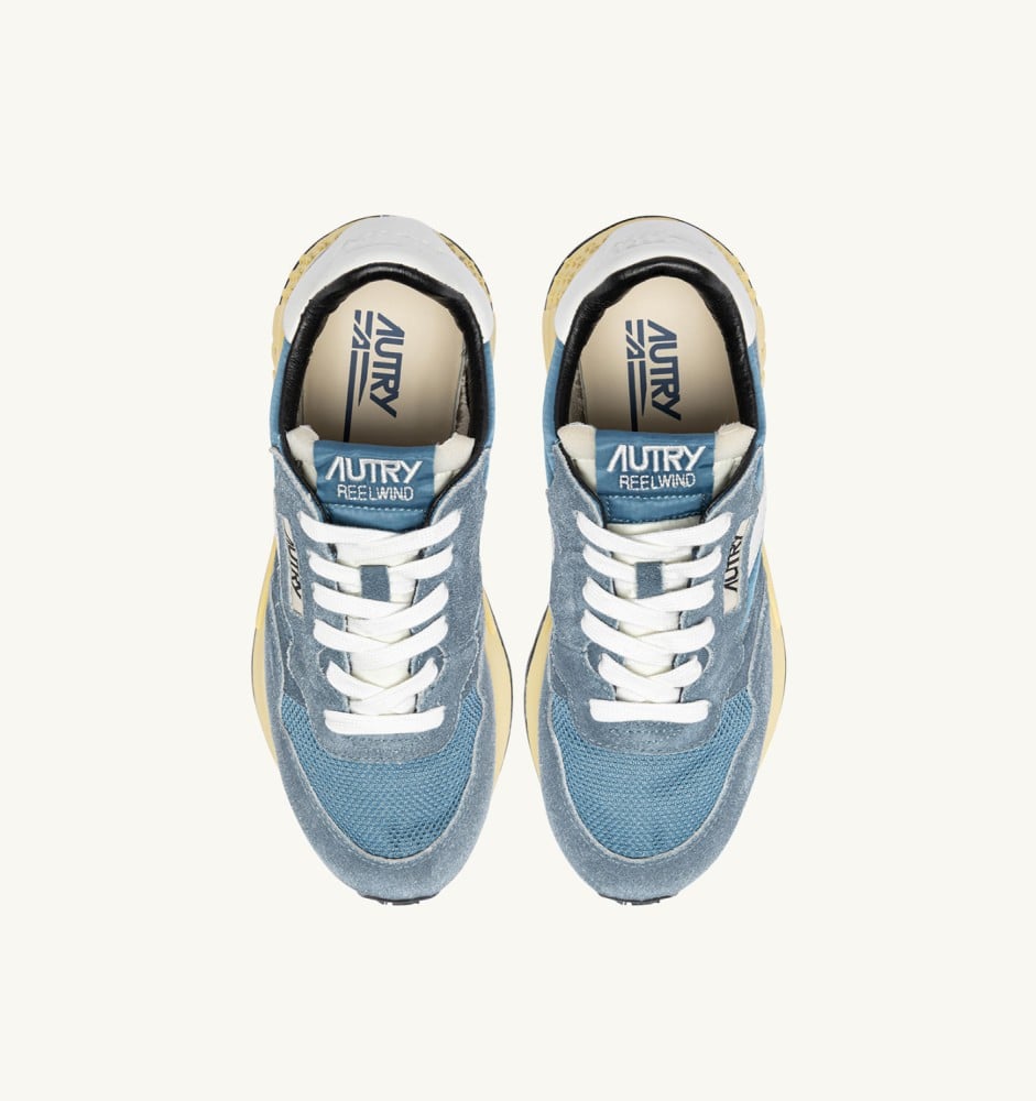 REELWIND LOW IN WHITE AND SKY SUGAR NYLON AND SUEDE