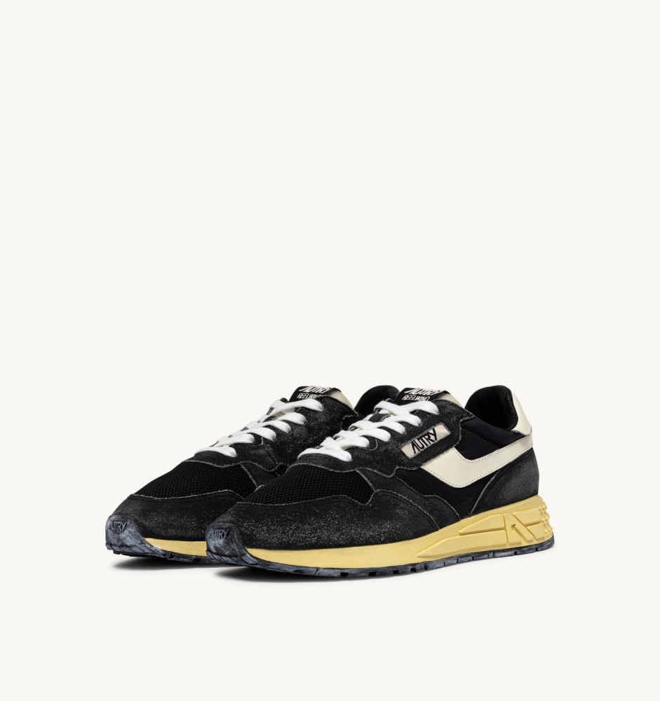REELWIND LOW IN BLACK SUGAR AND MARSHMALLOW NYLON AND SUEDE