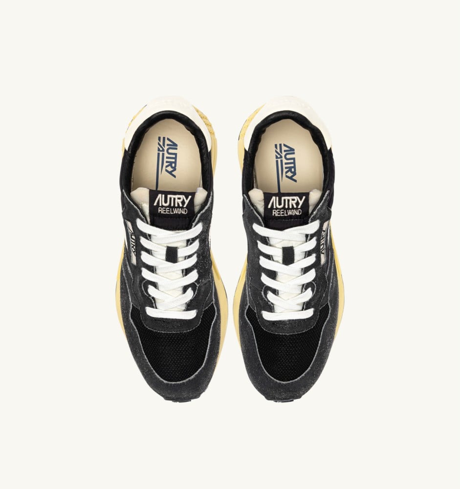 REELWIND LOW IN BLACK SUGAR AND MARSHMALLOW NYLON AND SUEDE